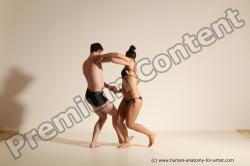 Underwear Woman - Man White Average Short Brown Dancing Dynamic poses Academic